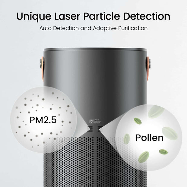 Air Purifiers for Home, Works with Homekit Alexa, Smart Air Purifier with Handle, Auto Mode, 19Db, 0.08 Μm Particles Captured, P1 Dark Grey