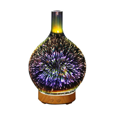 3D Glass Aroma Diffuser Colorful Lamp Humidifier Night Light