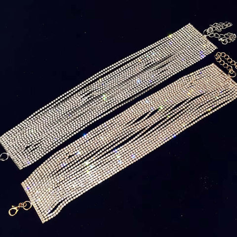 Luxury Rhinestone Choker Crystal Maxi Statement Necklace 2024 Multilayer Wedding Chokers Necklace Fashion Jewelry Accessories