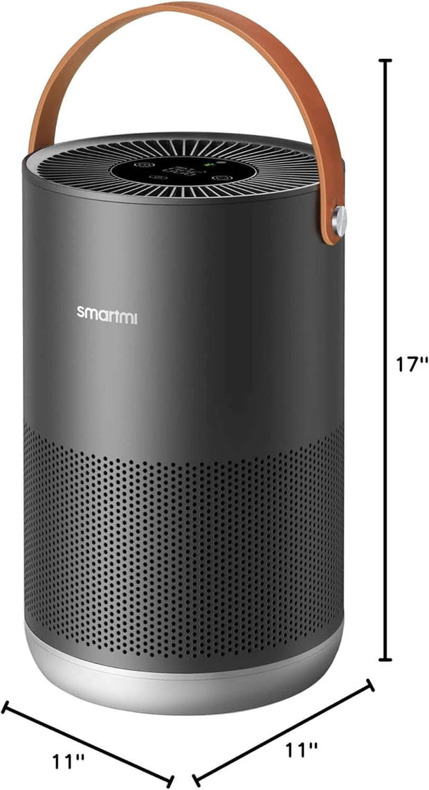 Air Purifiers for Home, Works with Homekit Alexa, Smart Air Purifier with Handle, Auto Mode, 19Db, 0.08 Μm Particles Captured, P1 Dark Grey