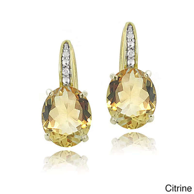 New 925 Sterling Silver Earrings Colorful Gemstone Amethyst 18K Gold Ear Buckle for Woman Charm Jewelry Gift