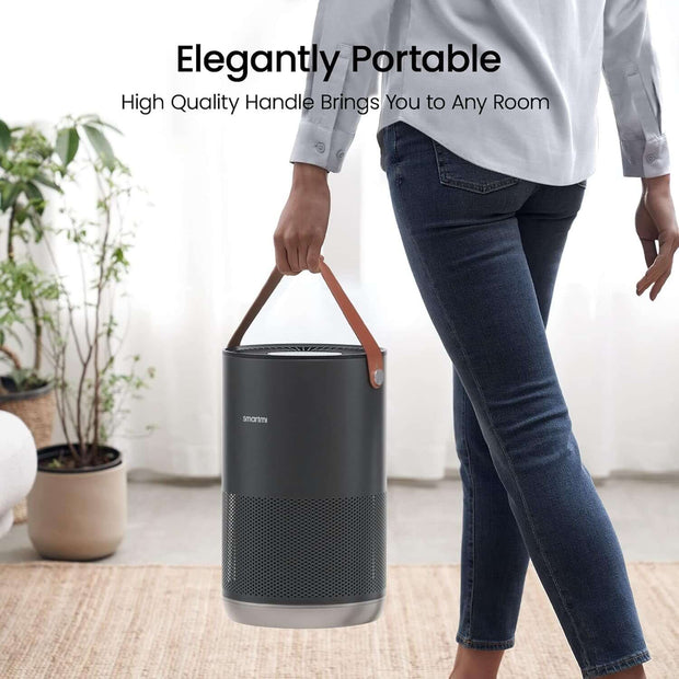 Air Purifiers for Home, Works with Homekit Alexa, Smart Air Purifier with Handle, Auto Mode, 19Db, 0.08 Μm Particles Captured, P1 Dark Grey